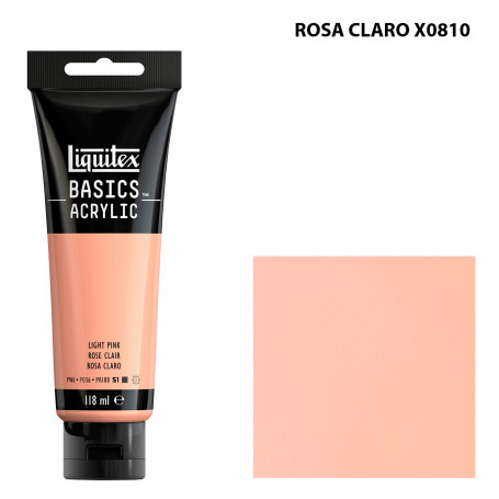 Acrílico Basics 118 ml Liquitex Gama Amarillos Rojos y Malvas 810-Rosa Claro