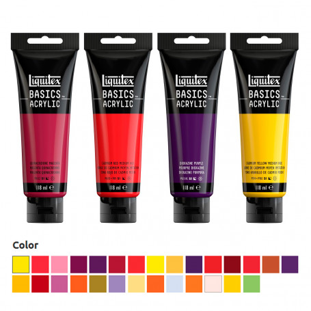 Acrílico Basics 118 ml Liquitex Gama Amarillos Rojos y Malvas