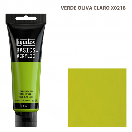 Acrílico Basics 118 ml Liquitex Gama Azules y Verdes 218-Verde Oliva Claro