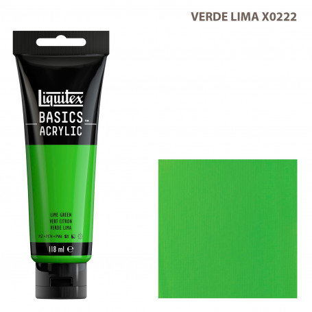 Acrílico Basics 118 ml Liquitex Gama Azules y Verdes 222-Verde Lima