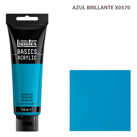 Acrílico Basics 118 ml Liquitex Gama Azules y Verdes 570-Azul Brillante