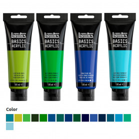 Acrílico Basics 118 ml Liquitex Gama Azules y Verdes