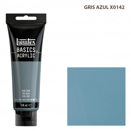 Acrílico Basics 118 ml Liquitex Gama Blancos Negros y Terrosos 142-Gris Azul 