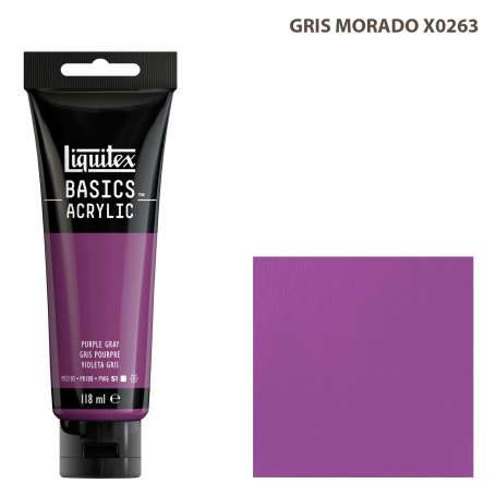 Acrílico Basics 118 ml Liquitex Gama Blancos Negros y Terrosos 263-Gris Morado