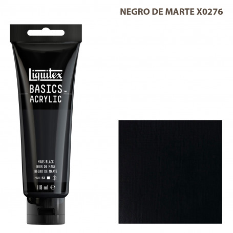 Acrílico Basics 118 ml Liquitex Gama Blancos Negros y Terrosos 276-Negro de Marte