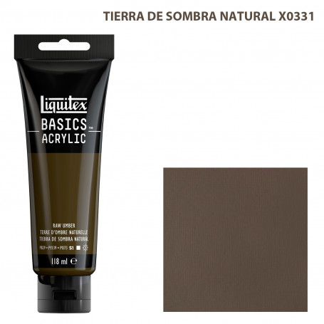Acrílico Basics 118 ml Liquitex Gama Blancos Negros y Terrosos 331-Tierra de Sombra Natural
