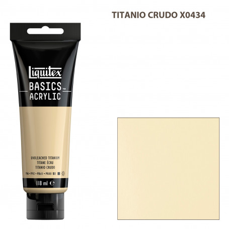 Acrílico Basics 118 ml Liquitex Gama Blancos Negros y Terrosos 434-Titanio Crudo