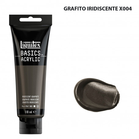 Acrílico Basics 118 ml Liquitex Tonos Metálicos e Iridiscentes 049-Grafito Iridiscente