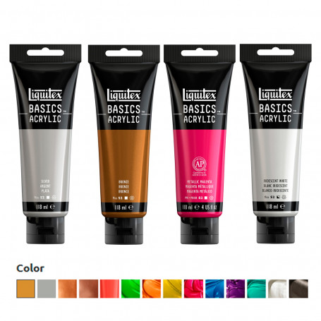 Acrílico Basics 118 ml Liquitex Tonos Metálicos e Iridiscentes