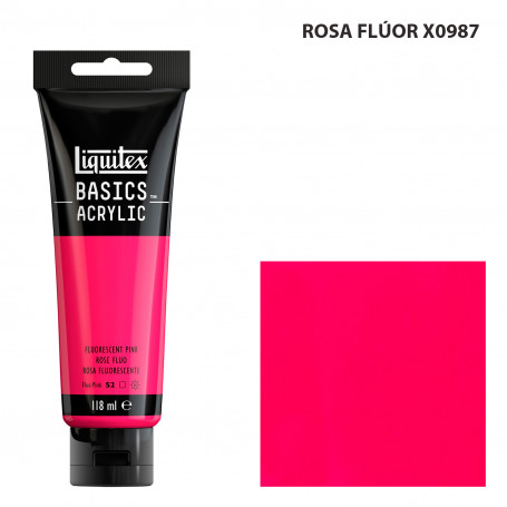 Acrílico Basics 118 ml Liquitex Colores Fluorescentes 987-Rosa Flúor