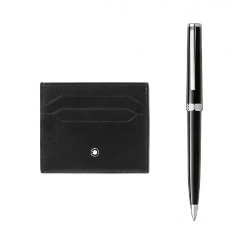 Set Pix Black y Tarjetero 6 tarjetas Negro Meisterstück