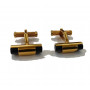 Gemelos Oro Onyx Alargados