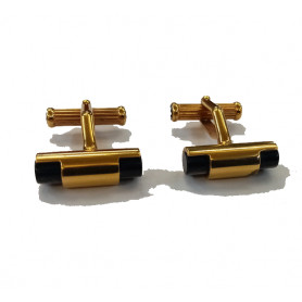 Gemelos Oro Onyx Alargados