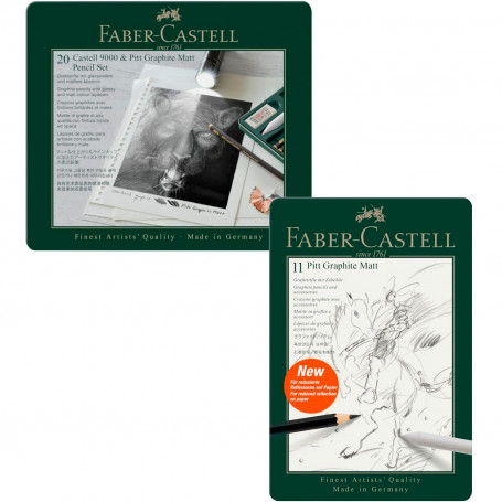 Caja Metal Pitt Grafito Mate Faber Castell