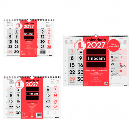 Calendario Pared Números Grandes Finocam 2027