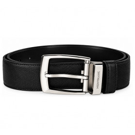 Cinturón Piel Negro Hebilla trapecio Montblanc