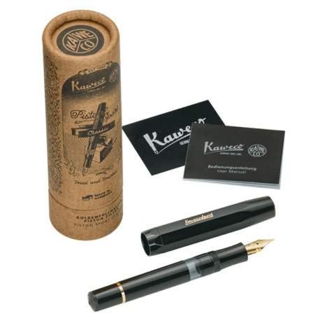 Pluma Spor Classic Pistón Negra/Dorado sin clip Kaweco