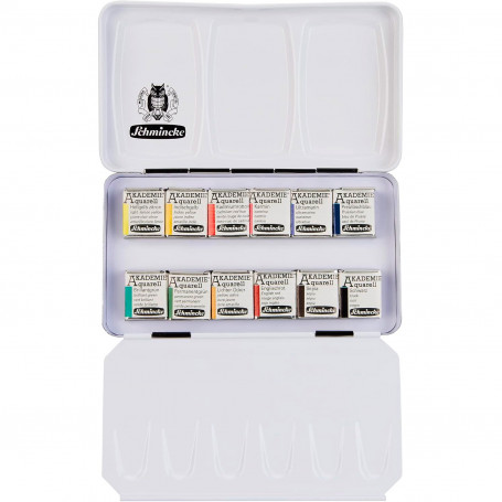  Caja Metal 12 Colores Acuarela Akademie Aquarell Schmincke
