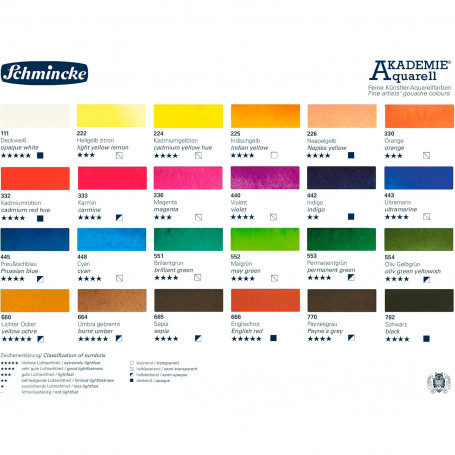  Caja Metal Acuarelas Akademie Aquarell Schmincke Gama 24 Colores