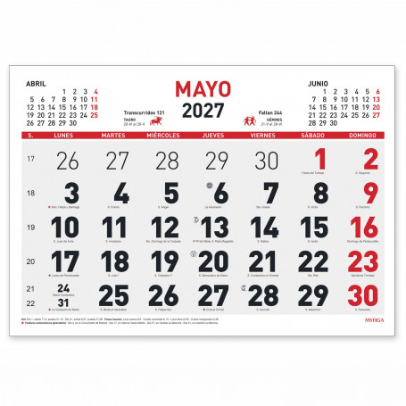 Calendario Mensual 21 x 15 cm Myrga 2027
