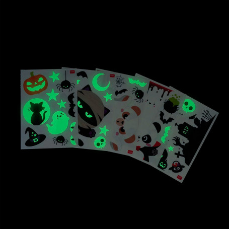 Set 40 Adhesivos Electrostáticos Halloween Legami - Glow in the Dark