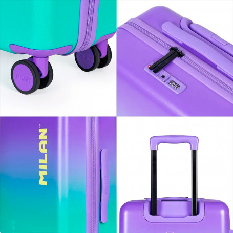 Maleta Cabina Rígida 55 cm Turquesa Sunset Milan Características