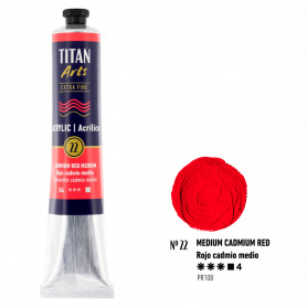 Acrílico 60 ml 22 Rojo Cadmio Medio Titan Arts