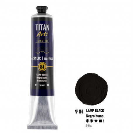 Acrílico 60 ml 84 Negro Humo Titan Arts