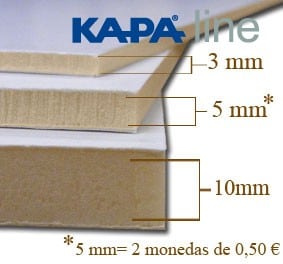 Cartón pluma Kapa Fix (adhesivo) de 100 x 70 cm, 5 mm de grosor-Pack de 5  unidades