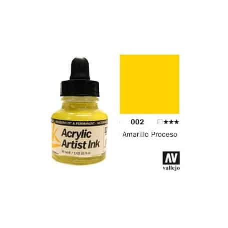 Tinta acrílica Acrylic Artist Ink 002 Amarillo Proceso